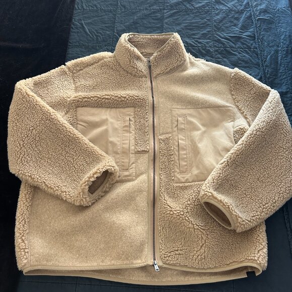 Todd Snyder Sherpa Full-Zip Jacket in Stone XL - Picture 2 of 8